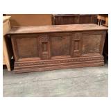 Early antique lift top blanket chest, carved