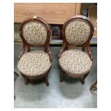 Pr Victorian Balloon back side chairs, Walnut