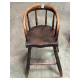 Primitive Antique youth chair, bamboo turnings,
