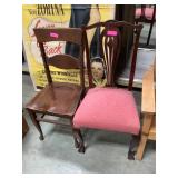 2 antique chairs, claw feet