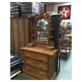 Victorian oak antique hanky box dresser, tall