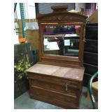 Victorian Walnut antique dresser with mirror,