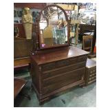 Vintage Mahogany dresser with mirror, matches b
