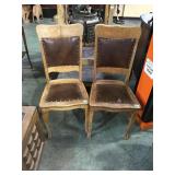 2 antique oak claw foot chairs