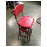 Vintage red vinyl and chrome kitchen step stool