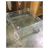 Acrylic and plate glass square coffee table , 38