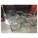 Modern chrome and plate glass coffee table, 51