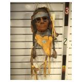 Pressed leather Native American willow mask w/