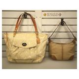 2 Coach handbags, both need cleaning & wristlet