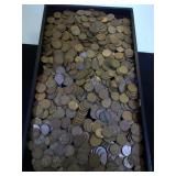 Large amount of wheat pennies