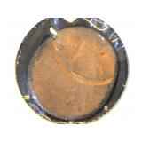 Error penny, uncirculated, off struck