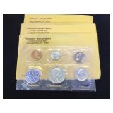 3- 1964 US Silver Proof  Mint Sets