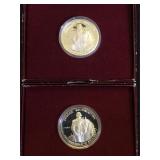 2- 1982 Silver Commemorative Half Dollars ,w/ coa