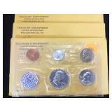 3- 1963 Silver US MINT PROOF SETS