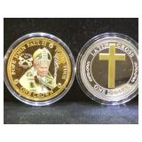 2014 &2017  1 crown & $1 Latin Cross & Pope Coins