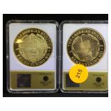 2- 24k layered  Liberty Remembering coins