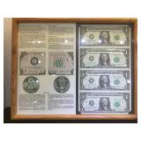 Framed Uncut sheet of 1985 $1 FRN