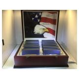 50 MINT STATE QUARTER COLLECTION & coin chest,(50