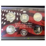 2008 US MINT STATE QUARTERS SILVER PROOF SET