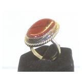 Sterling & Jasper Native American ring, signed W,