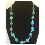 Beaded Turquoise Native American style necklace