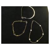 3- Sterling bracelets, 2- beaded