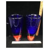 Pair of Piazza Murano Art Glass