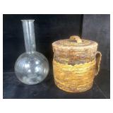 Scandinavian birch bark Tina type storage box,