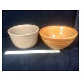 2 Bauer pottery mixing bowls, one is signed