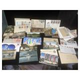 Vintage postcards and envelopes with cancelled