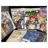 4 vintage 1990s Japanese Illustrator calendars,