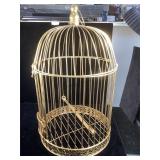Gold painted bird cage , 18 in H x 12 in D