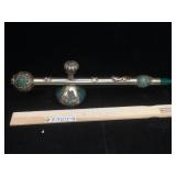 White copper inlaid agate smoking pipe