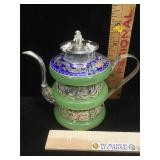 White cooper silver-plated Jade, dragon teapot