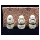 Alexander Kalifano bone scrimshaw trinket boxes,