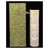 Alexander Kalifano bone scrimshaw cylinder, NIB