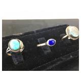 3- Sterling,turquoise & Lapis Southwest style