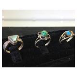 3-Sterling,turquoise & Abolone Southwest style