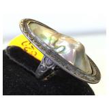 Sterling & Abolone Southwest style ring, size 3