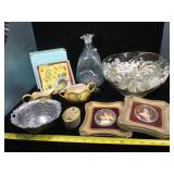 Group glassware, china, small frame set, Mariposa