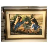 Framed Native American girls print from Ray