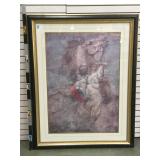 Large framed Man with a Horse Print from Parrísk