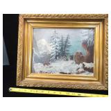 Primitive oil painting Board, Rescue in the