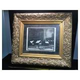 Vintage artist signed print in antique gesso