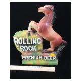 Rolling Rock Premium Beer plaster bar advertising