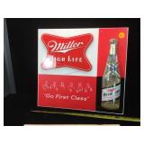 Miller High Life plastic wall ad with bottle, 12