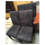 Set of 4 black chairs - microsuede