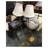 Pair of small shade floor lamps