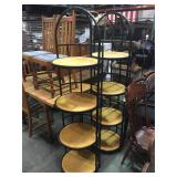 Pair of circular shelves - metal frame wood