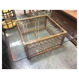 Square glass top coffee table 42 in square